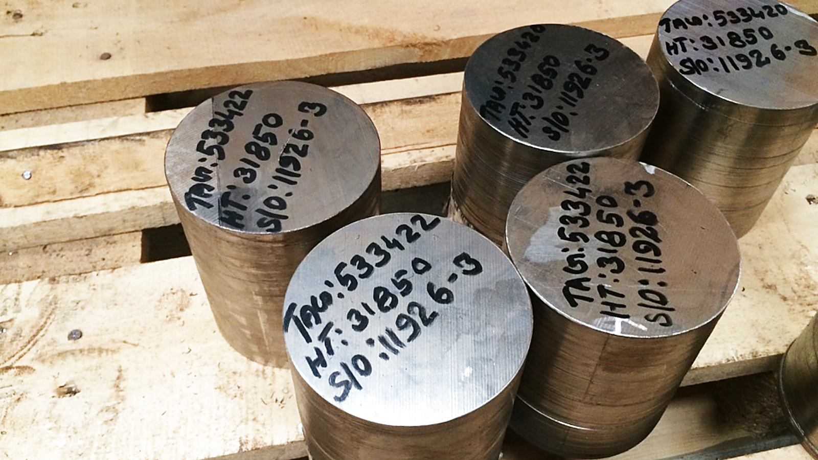 Numbered metal blanks used for traceability